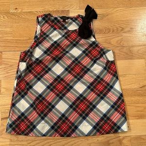 Holiday Tartan plaid bow top, sleeveless. Worn just a couple times.